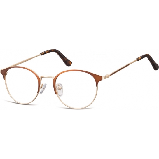 Oprawki okularowe Lenonki damskie stalowe Sunoptic 973D kawowo-złote