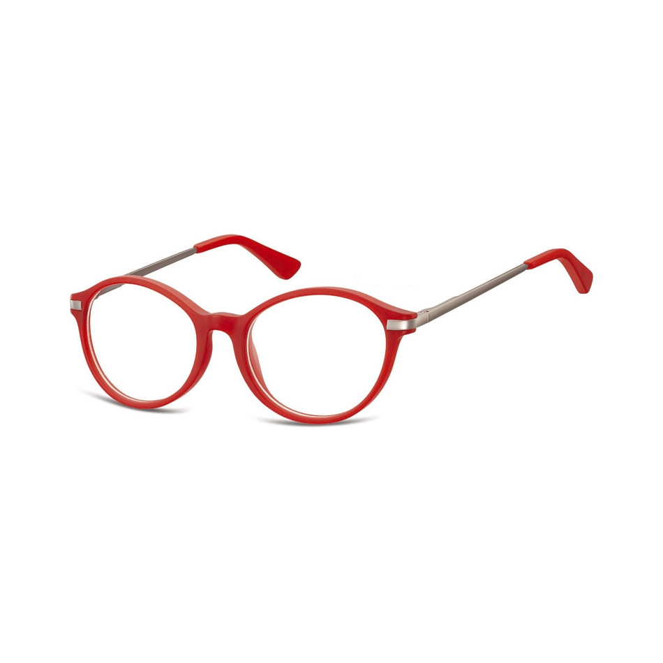 Okulary dziecięce zerówki okrągłe lenonki AK46 czerwone