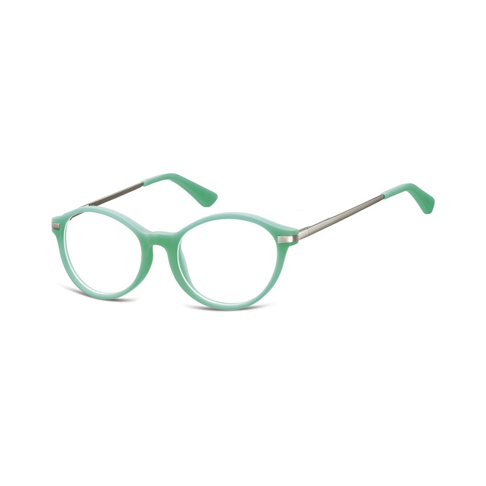 Okulary dziecięce zerówki okrągłe lenonki AK46B zielone (miętowe)