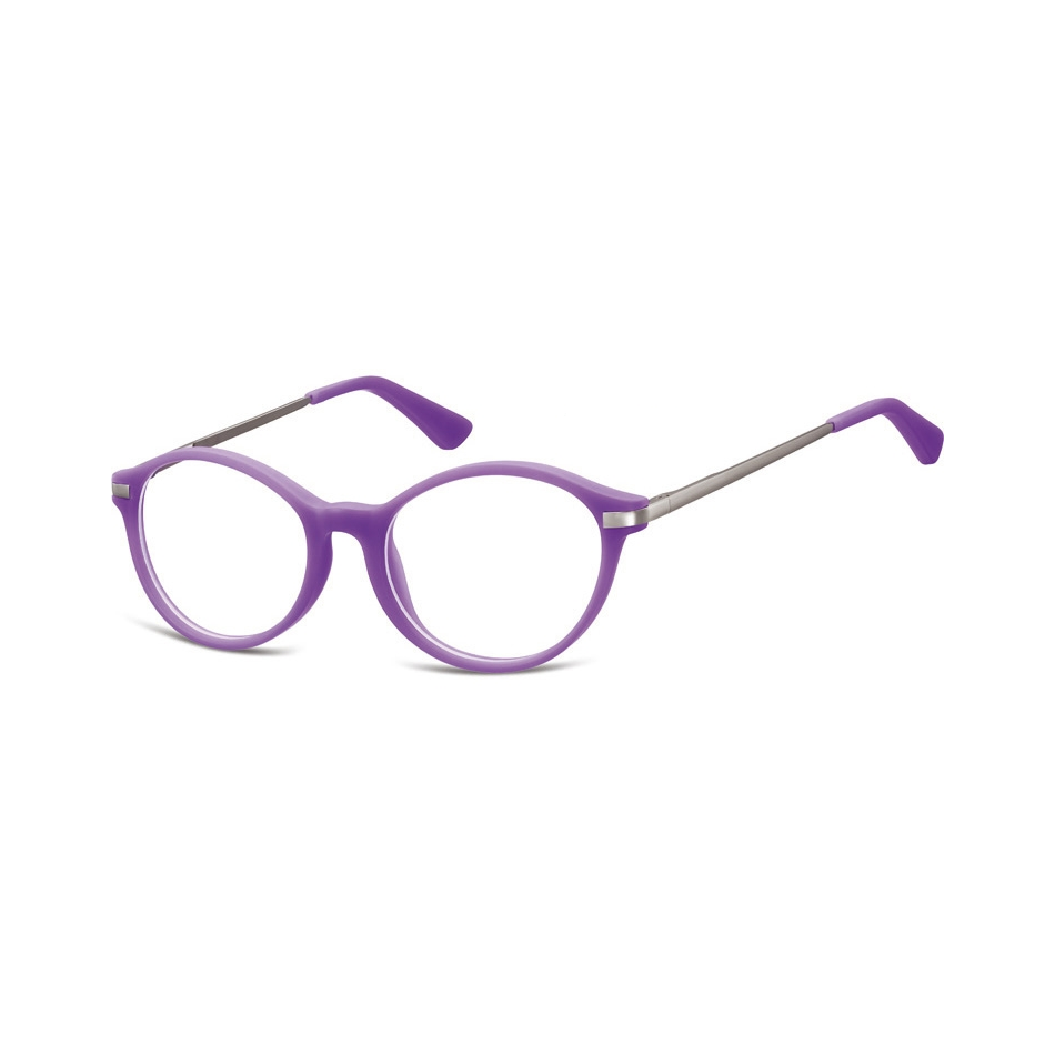 Okulary dziecięce zerówki okrągłe lenonki AK46D fioletowe