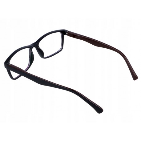Okulary z filtrem Antyrefleksyjne zerówki Nerdy 9511A czarno-brązowe