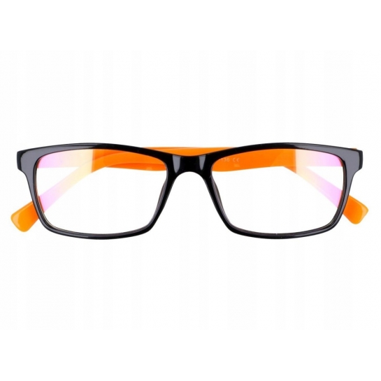 Okulary z filtrem Antyrefleksyjne zerówki Nerdy 9511B czarno-pomarańczowe