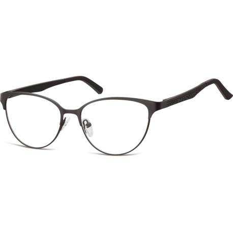 Oprawki okularowe kocie oczy damskie stalowe,giętki zausznik Sunoptic 980 czarne 