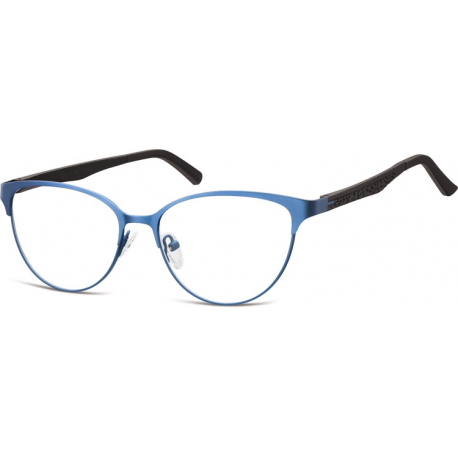 Oprawki okularowe kocie oczy damskie stalowe,giętki zausznik Sunoptic 980A niebieskie