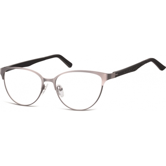 Oprawki okularowe kocie oczy damskie stalowe,giętki zausznik Sunoptic 980B jasne grafitowe