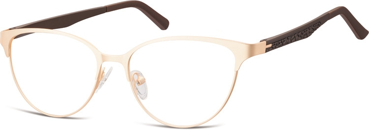 Oprawki okularowe kocie oczy damskie stalowe,giętki zausznik Sunoptic 980D złote
