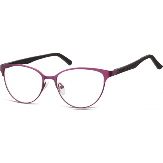 Oprawki okularowe kocie oczy damskie stalowe,giętki zausznik Sunoptic 980F fioletowe
