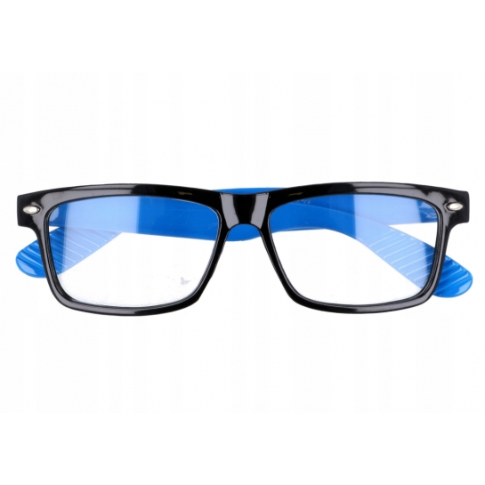 Okulary zerówki nerdy   XL-272 czarno-niebieskie
