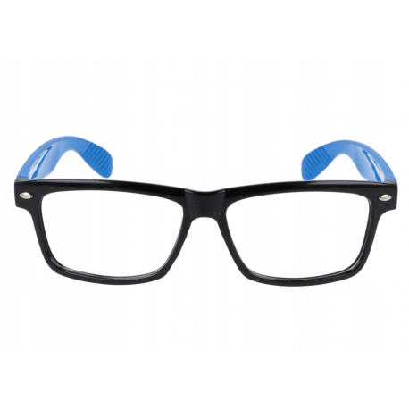 Okulary zerówki nerdy   XL-272 czarno-niebieskie