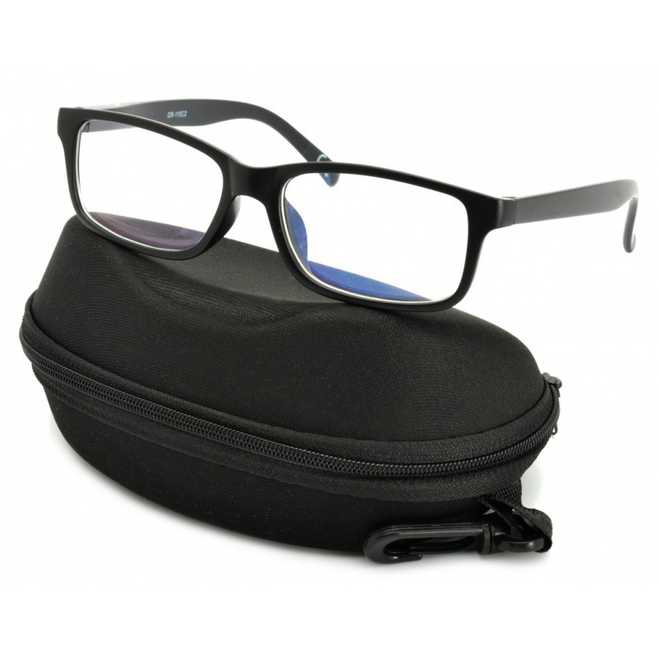 Okulary z filtrem Antyrefleksyjne zerówki Nerdy prostokątne DR-115-C2