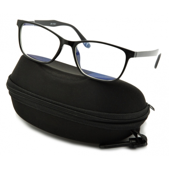 Okulary z filtrem Antyrefleksyjne zerówki Nerdy prostokątne DR-116-C1