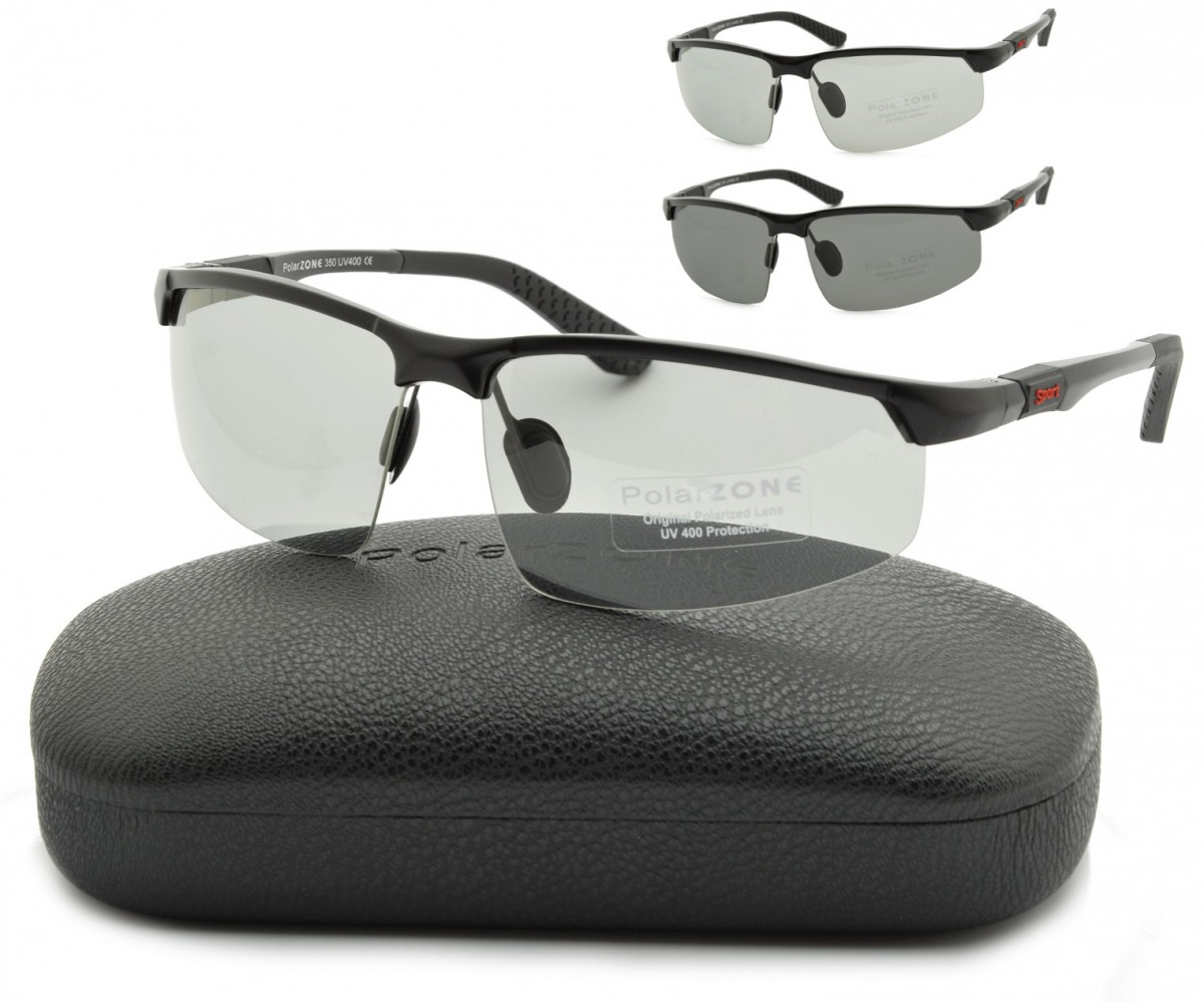 Sportowe okulary polaryzacja + fotochrom aluminiowe POL-350FP