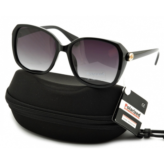 Okulary Muchy polaryzacyjne damskie czarne POL-0369