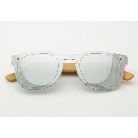 Okulary Nerd polaryzacyjne pełne lustrzane drewniane POL-6355-1