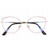 Okulary z filtrem zerówki DAMSKIE kocie oczy z antyrefleksem Pink 2527-4