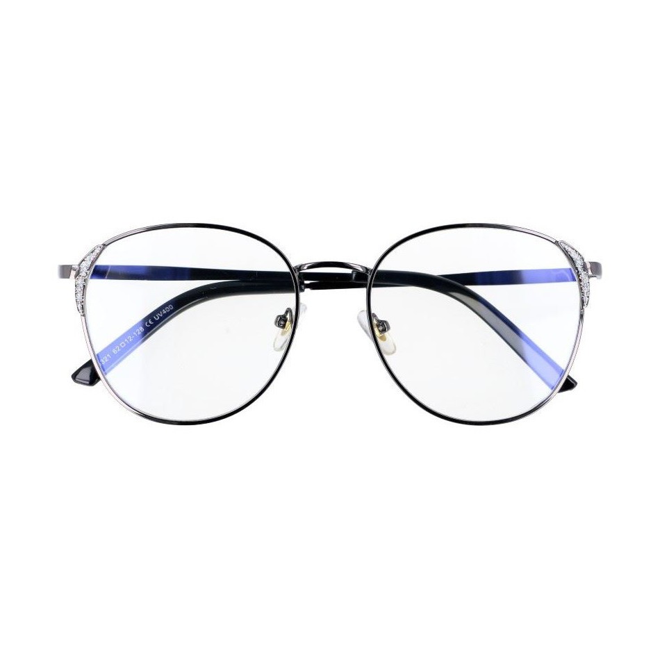 Owalne metalowe Okulary z filtrem DAMSKIE z antyrefleksem 2528-2