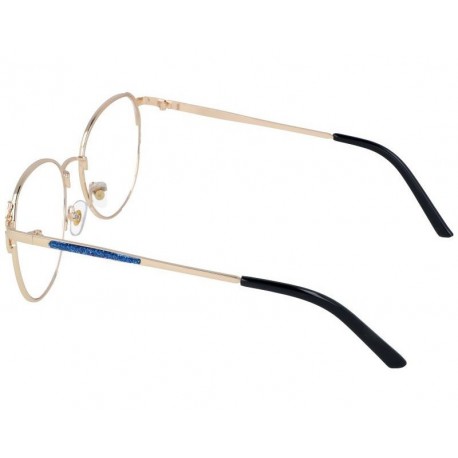Owalne metalowe Okulary z filtrem DAMSKIE złote z antyrefleksem 2528-4