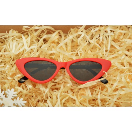 Kocie Oczy przeciwsłoneczne damskie czerwono-czarne okulary F-291K