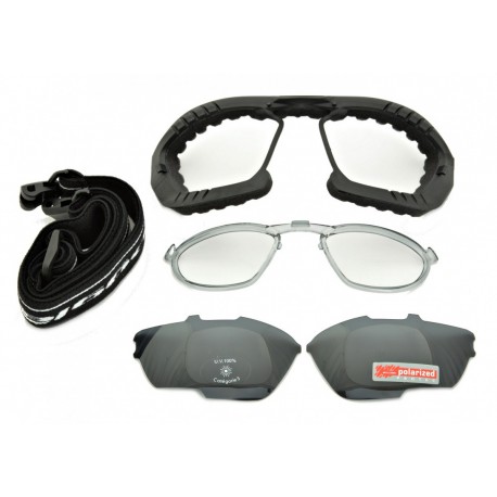 Polaryzacyjne okulary GOGGLE T420-3R Wymienne Szkła + Ramka korekcyjna + Pasek