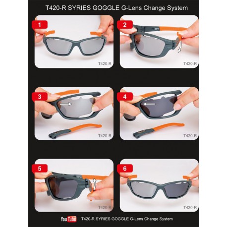 Polaryzacyjne okulary GOGGLE T420-3R Wymienne Szkła + Ramka korekcyjna + Pasek