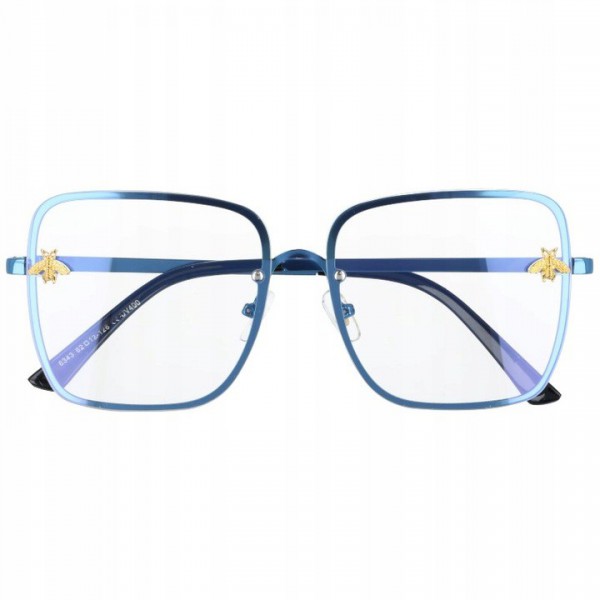 Okulary Kwadratowe z filtrem światła niebieskiego do komputera zerówki 2535-3