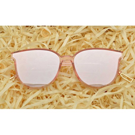 Okulary Kocie przeciwsłoneczne damskie Lustrzane różówe STD-54