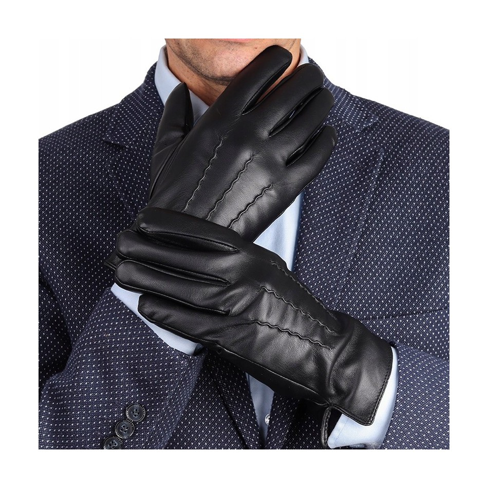 Rękawiczki Eco Skóra męskie dotykowe ocieplane 'miś' RKW1-XL rozm.XL
