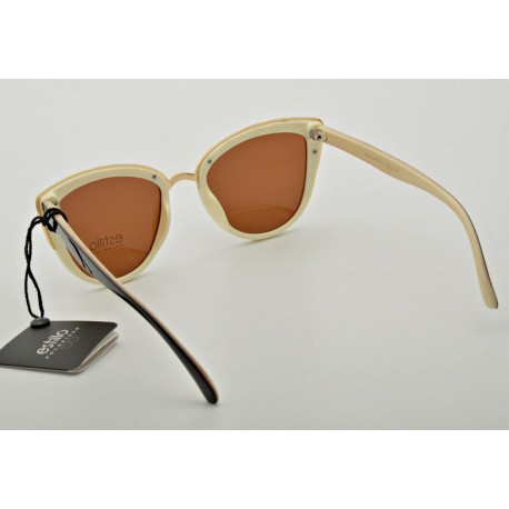 Damskie okulary przeciwsłoneczne polaryzacyjne czarno-kremowe EST-03A