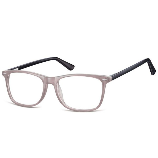 Zerówki klasyczne okulary oprawki Sunoptic CP153D szare, flex