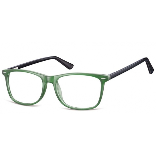 Zerówki klasyczne okulary oprawki Sunoptic CP153E zielone, flex