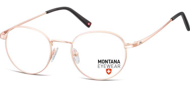 Zlote Lenonki okragle okulary oprawki optyczne, korekcyjne Montana MM609B