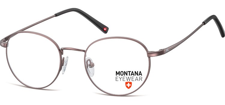 Grafitowe Lenonki okragle okulary oprawki optyczne Montana MM609C