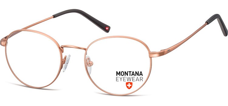 Jasnobrazowe Lenonki okragle okulary oprawki optyczne Montana MM609F