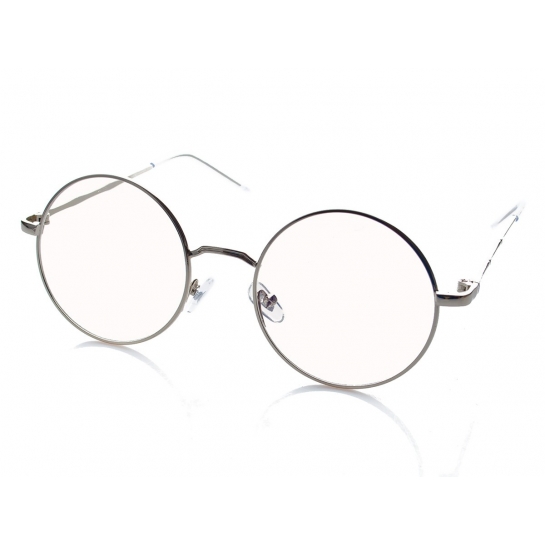 Lenonki okulary oprawki zerówki 2183 srebrne