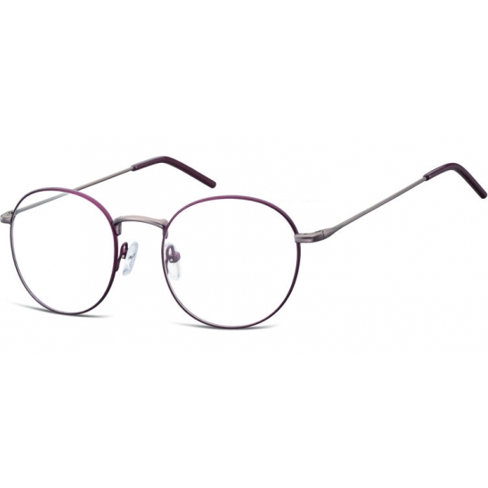 Lenonki okrągłe Okulary oprawki optyczne 938C fioletowo - grafitowe 