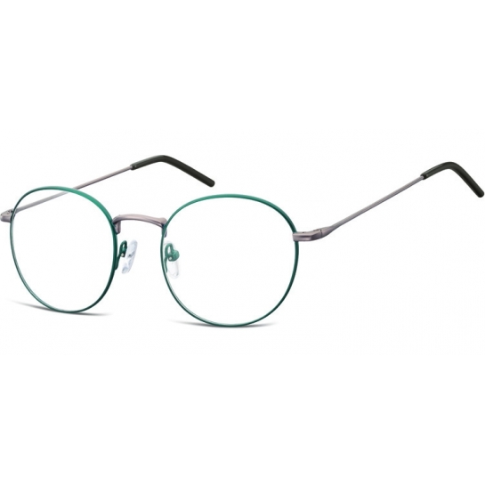 Lenonki okrągłe Okulary oprawki optyczne 938D zielono - grafitowe 
