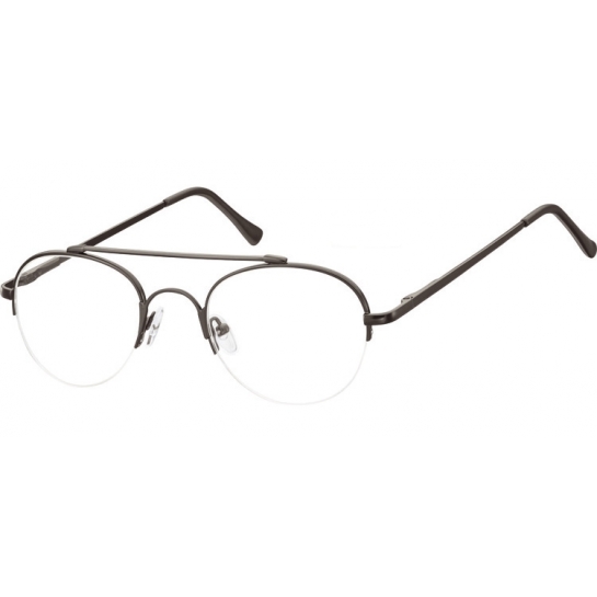 Okulary oprawki korekcyjne metalowo-żyłkowe Okrągłe 786 czarne 