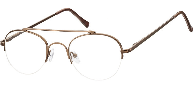 Okulary oprawki korekcyjne metalowo-żyłkowe Okrągłe 786E brązowe 