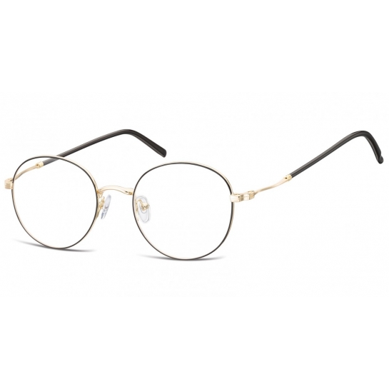 Lenonki okrągłe Okulary oprawki optyczne 927D czarno-złote