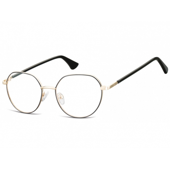 Lenonki okrągłe Okulary oprawki optyczne 916 złoto-czarne