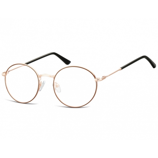 Lenonki okrągłe Okulary oprawki optyczne 919C złoto-brązowe