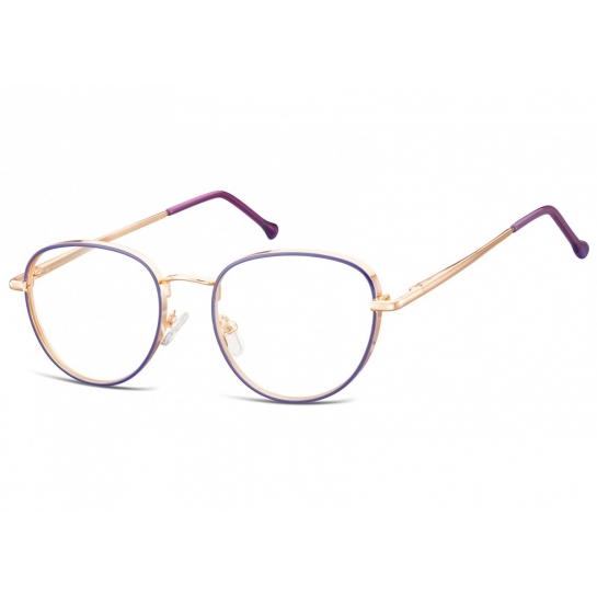Owalne Okulary oprawki optyczne 918A złoto-fioletowe