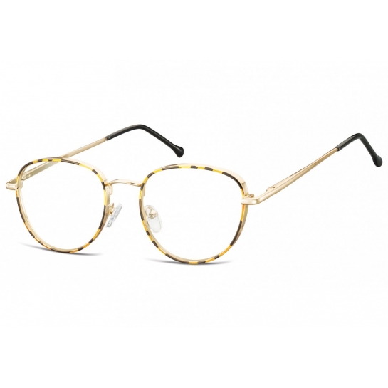 Owalne Okulary oprawki optyczne 918D złote+panterka