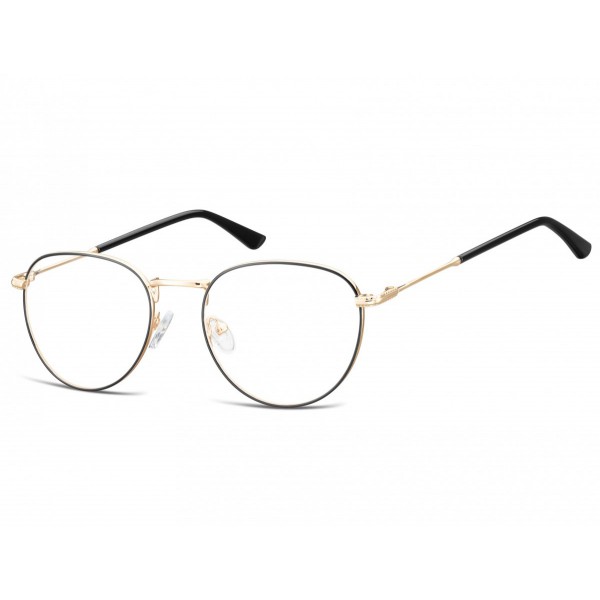 Okulary oprawki owalne Lenonki optyczne 920a złoto-czarne