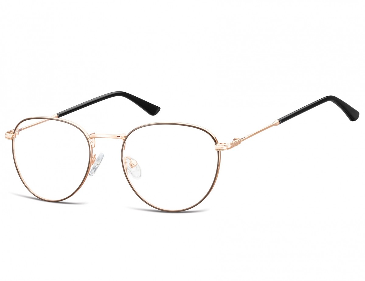 Okulary oprawki owalne Lenonki optyczne 920C złoto-brązowe