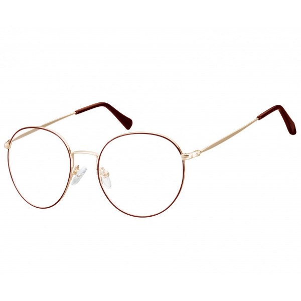 Okulary  Lenonki okrągłe Oprawki optyczne 915G złoto-czerwone