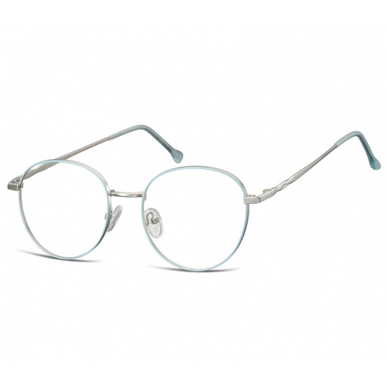 Okulary Oprawki owalne Lenonki optyczne 912A srebrno-błękitne