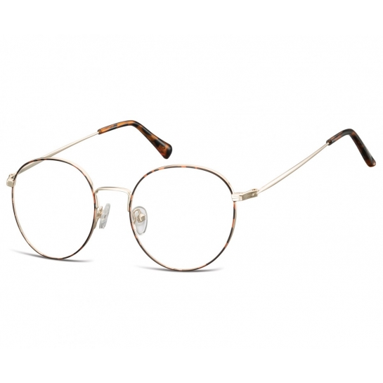 Okulary Lenonki okrągłe Oprawki optyczne 915H złoto-panterkowe