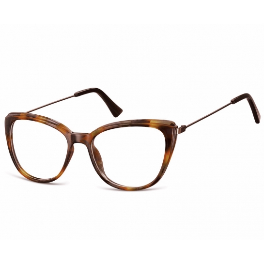 Oprawki korekcyjne okulary Kocie Oczy zerówki damskie CP121E ciemny szylkret