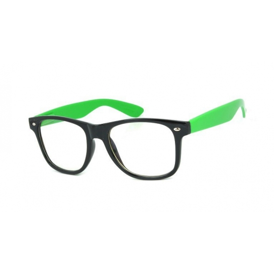 Okulary Nerdy zerówki  zielone 2072c